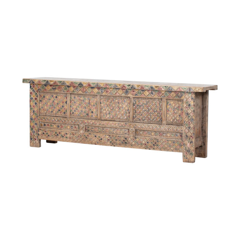 Cómoda antigua multicolor de álamo con 4 puertas Xialan