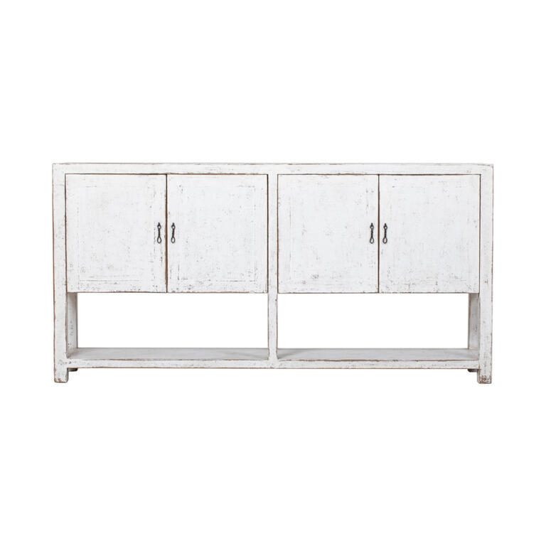 Cómoda blanca de pino con 4 puertas Hongfeng