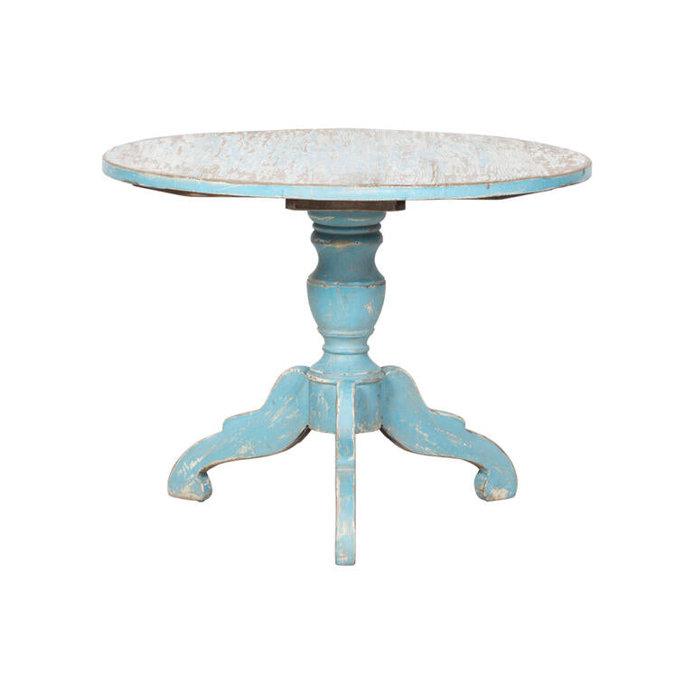 Mesa de comedor redonda azul de pino Ø100 cm Gladiolo