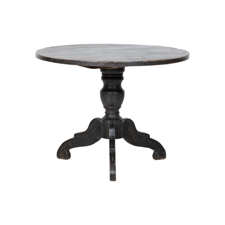 Mesa de comedor redonda negra de pino Ø100 cm Meixin
