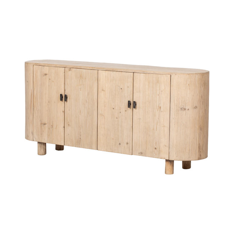 Cómoda natural de pino con 4 puertas Luhe