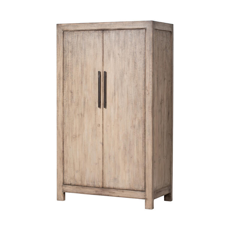 Armario natural de pino con 2 puertas Yalian