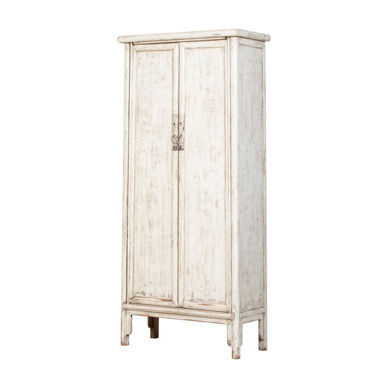 Armario blanco de pino con 2 puertas y 2 cajones Alberche