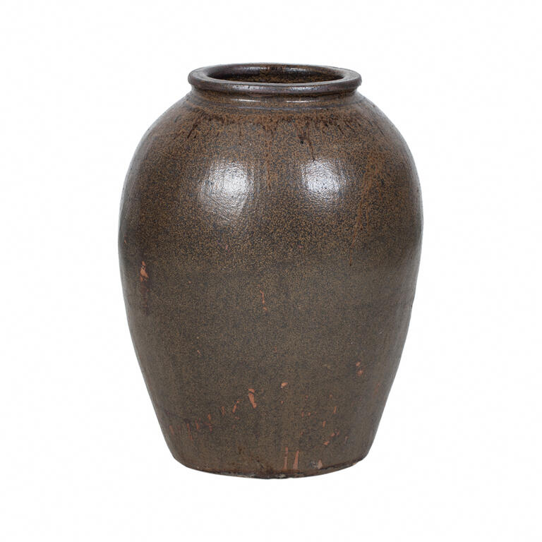 Tinaja antigua marrón de barro cocido Zhenmei