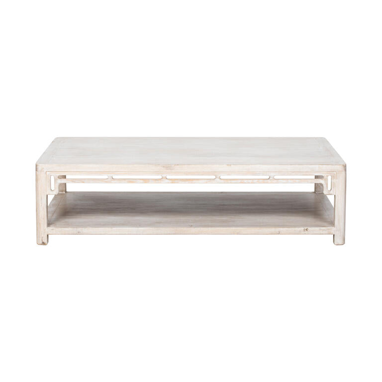 Mesa de centro blanca de pino Papamoscas