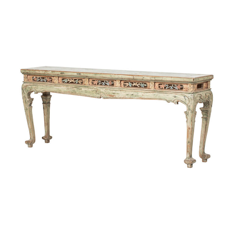 Consola antigua multicolor de pino Yanming