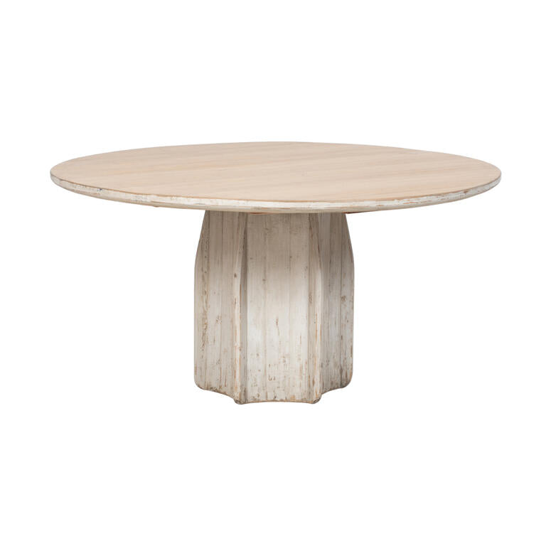 Mesa de comedor blanca de pino 150 x 150 cm Lupo