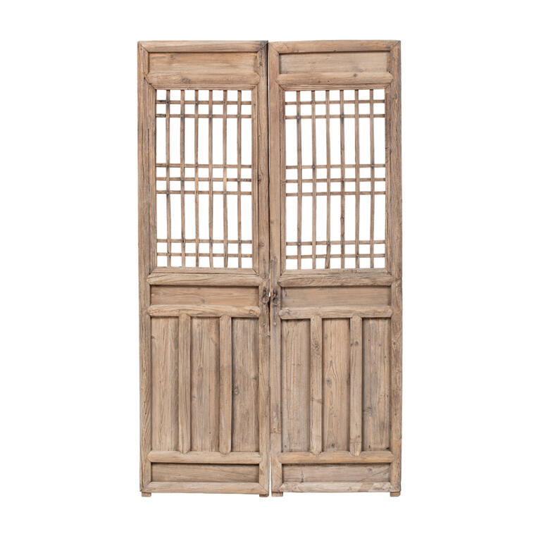 Puerta antigua de pino con 2 hojas Chenfeng