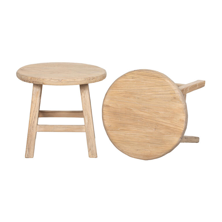 Mesa auxiliar natural de olmo Jinsong