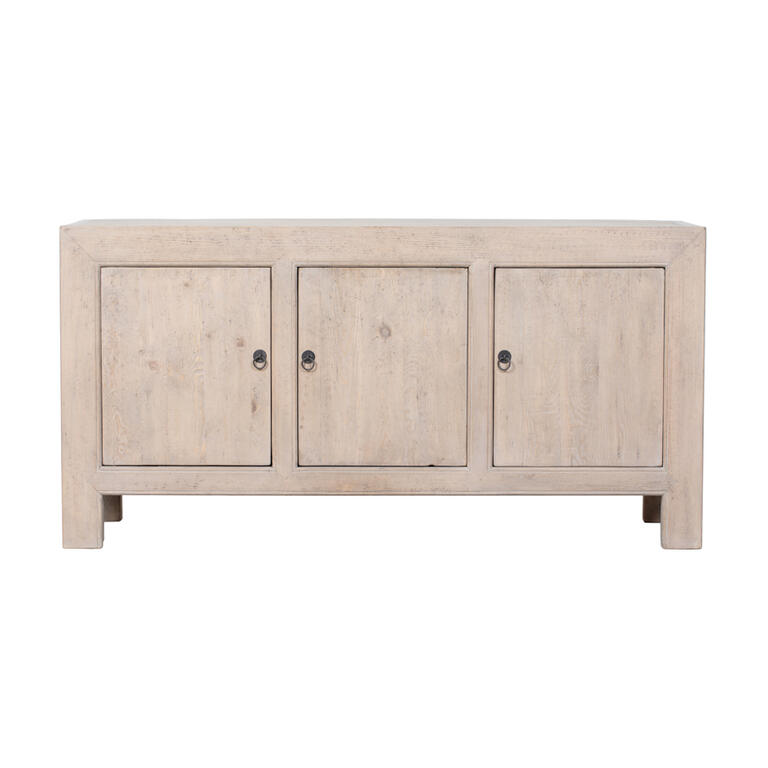 Cómoda natural de álamo con 3 puertas Shulan