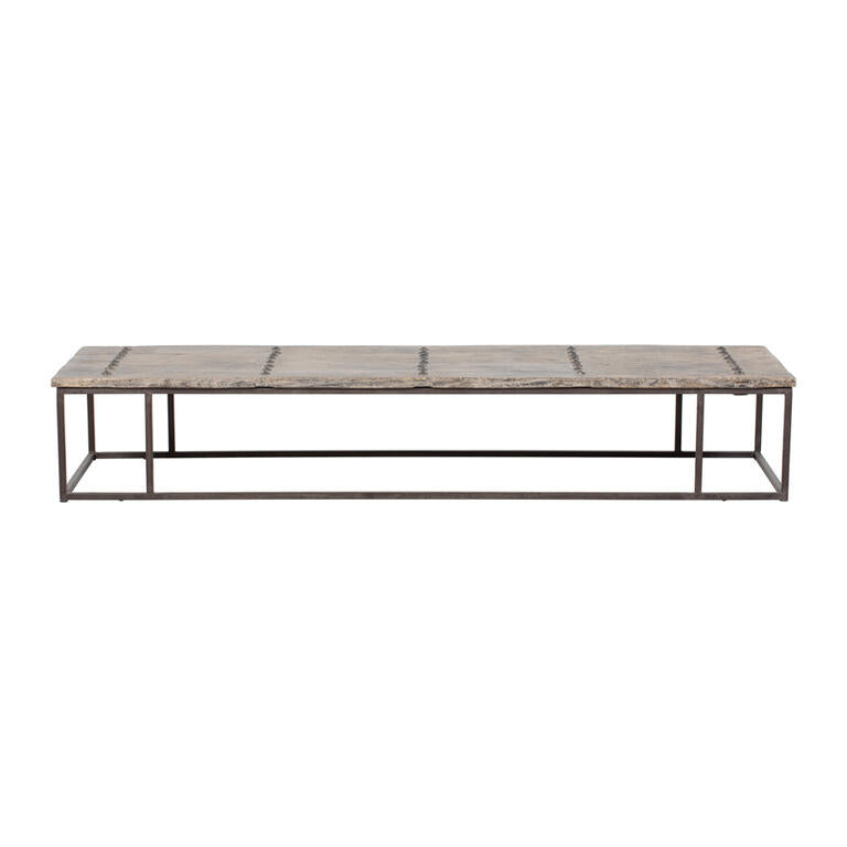 Mesa de centro natural de olmo Lanming