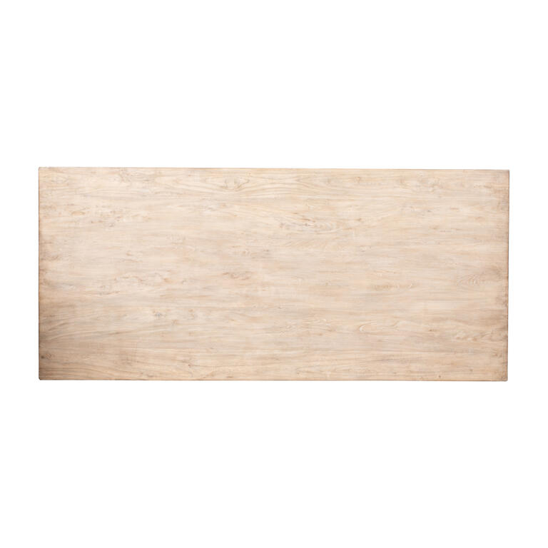 Mesa de comedor natural de pino y hierro 220 cm Zhuhe