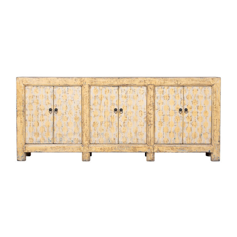 Cómoda antigua multicolor de olmo con 6 puertas Zhupo