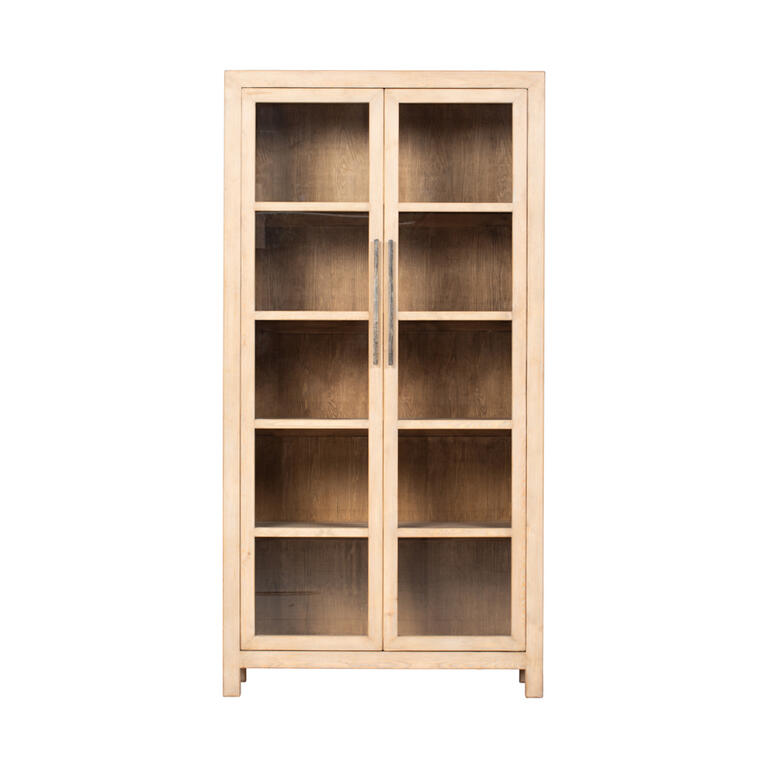 Vitrina natural de pino con 2 puertas Sil