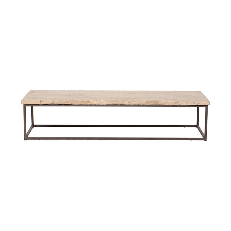 Mesa de centro natural de olmo y hierro Cuco