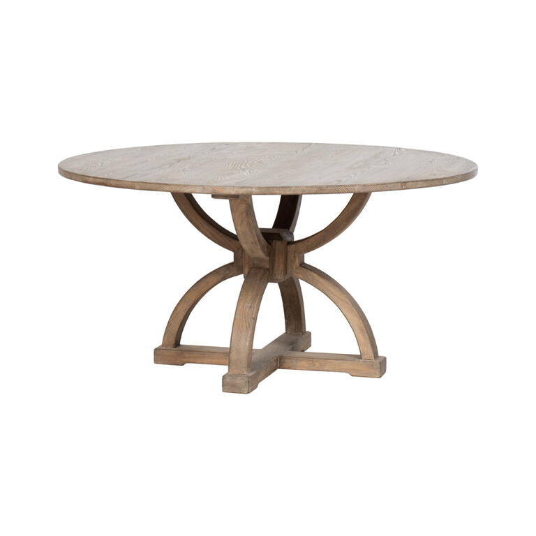 Mesa de comedor redonda natural de olmo Ø150 cm Luwen