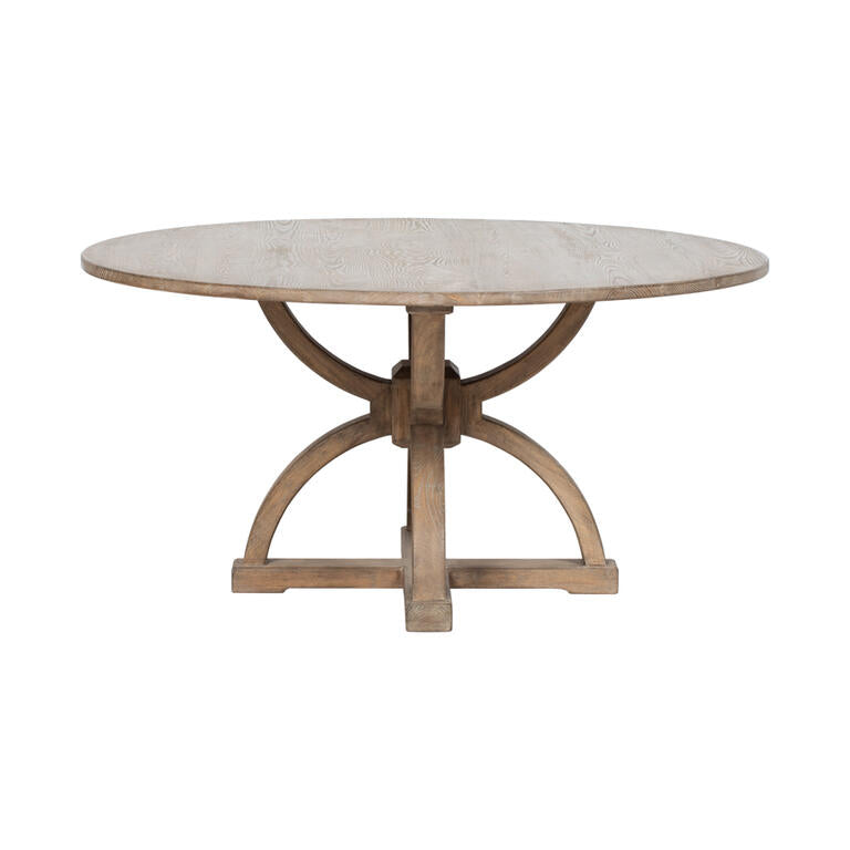 Mesa de comedor redonda natural de olmo Ø150 cm Luwen