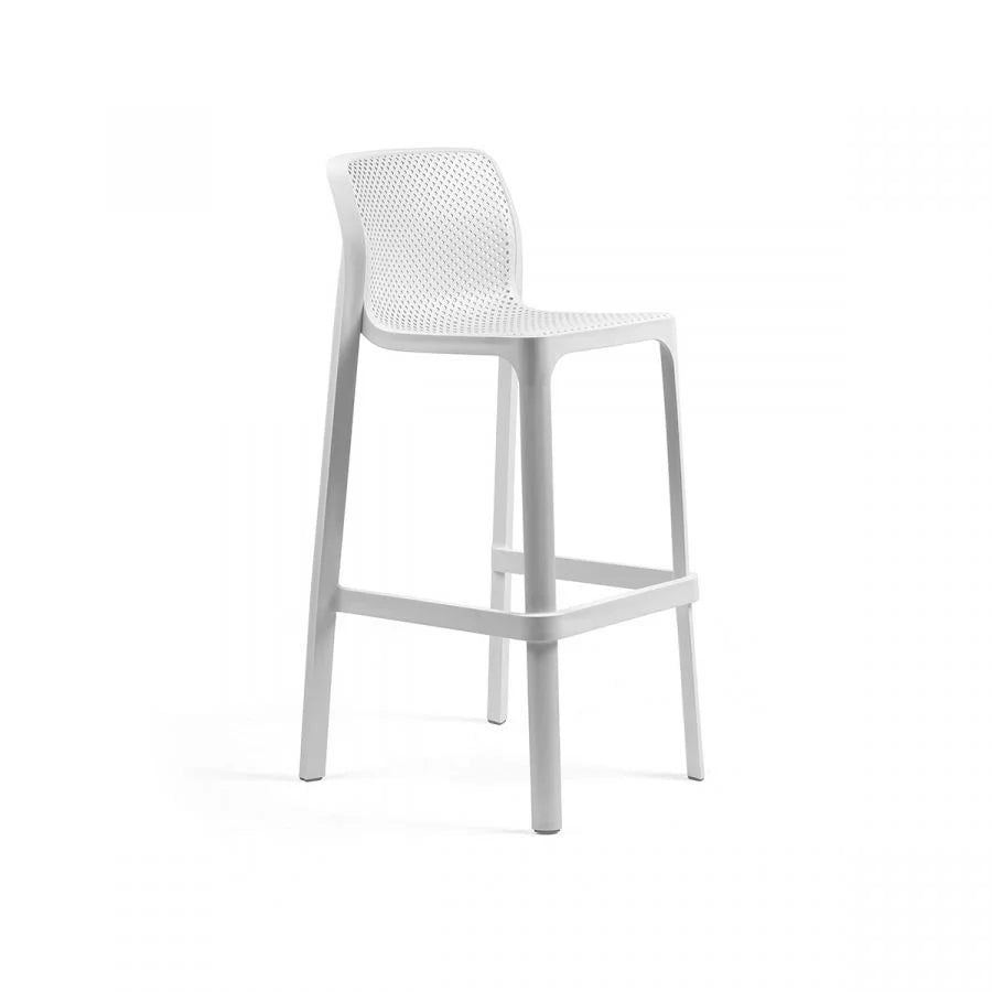 Taburete de resina Net Stool Nardi – Blanco, asiento a 76 cm
