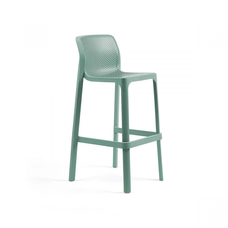 Taburete de resina Net Stool Nardi – Verde salvia, asiento a 76 cm