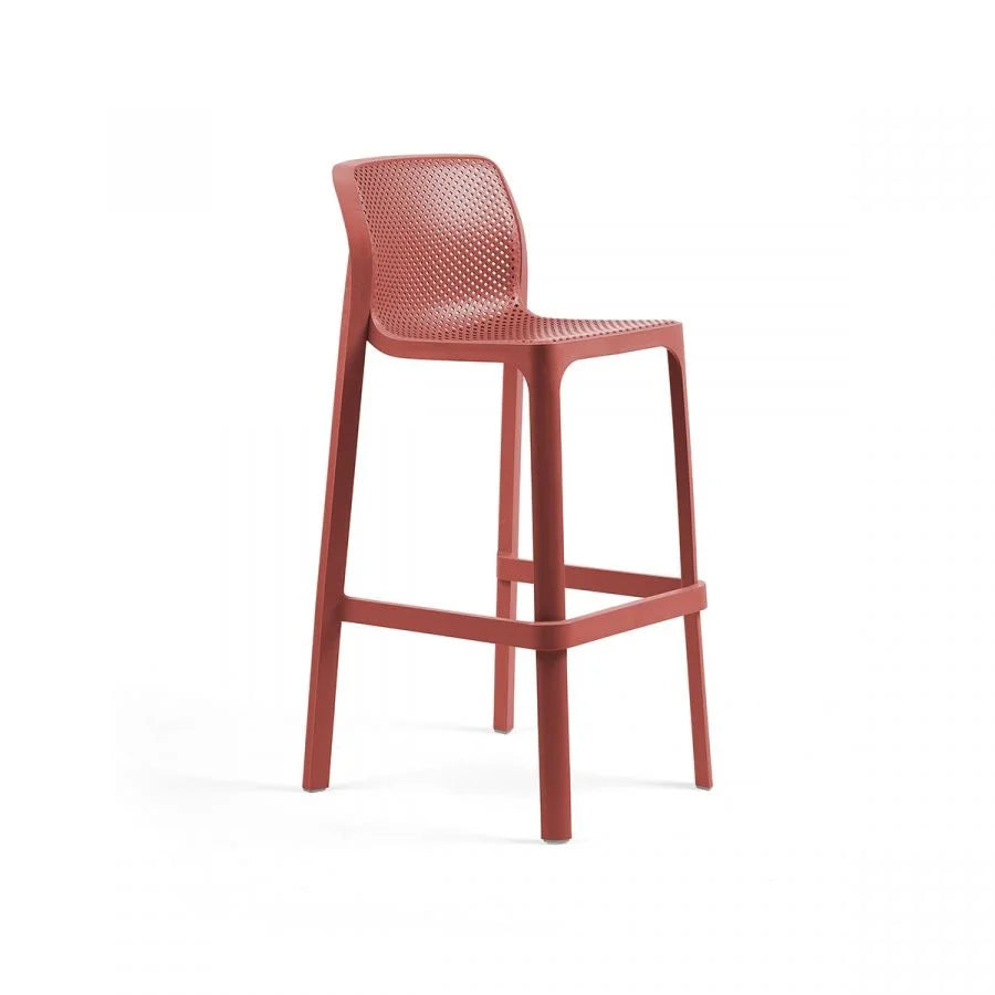 Taburete de resina Net Stool Nardi – Coral, asiento a 76 cm