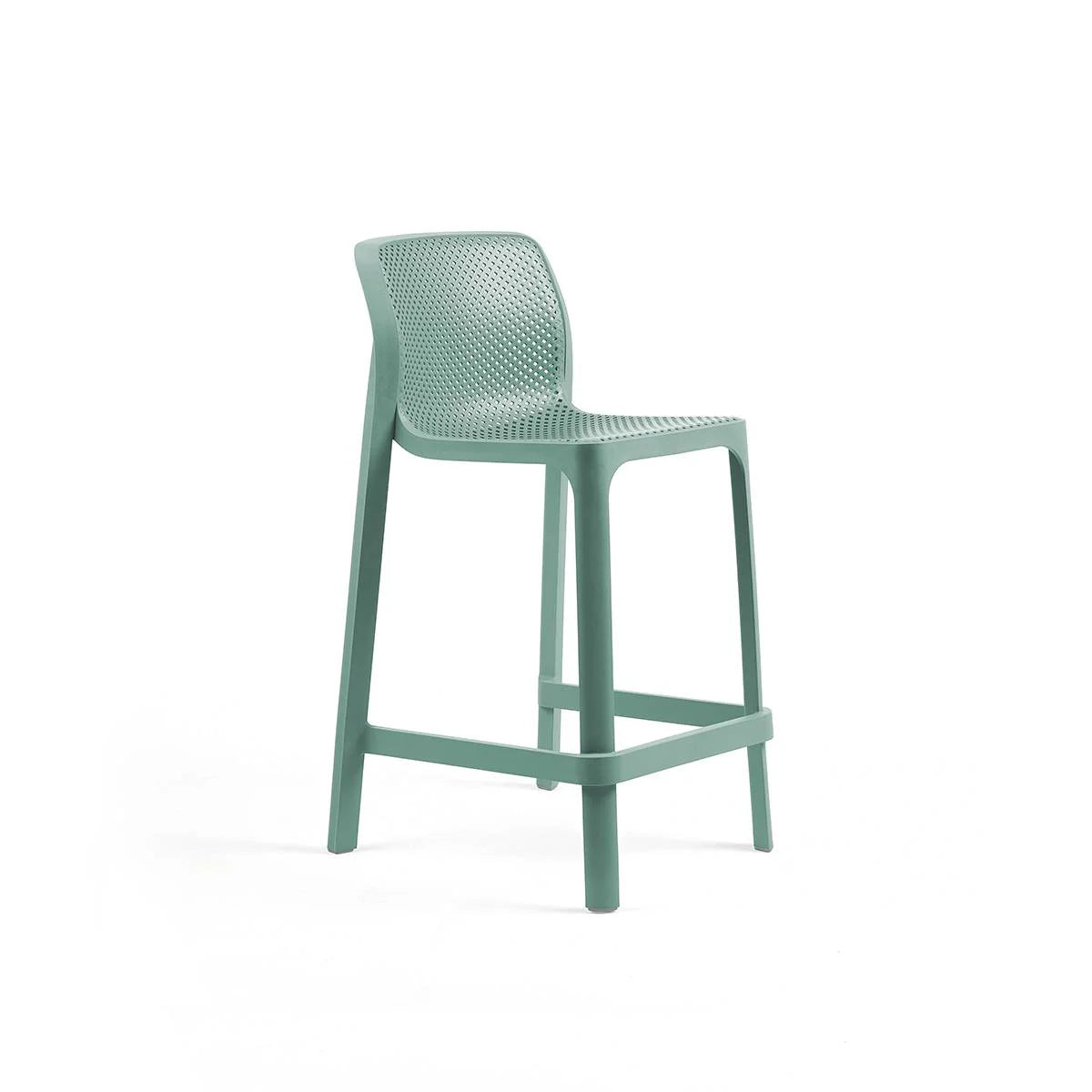 Taburete de resina Net Stool Nardi – Verde salvia, asiento a 65 cm