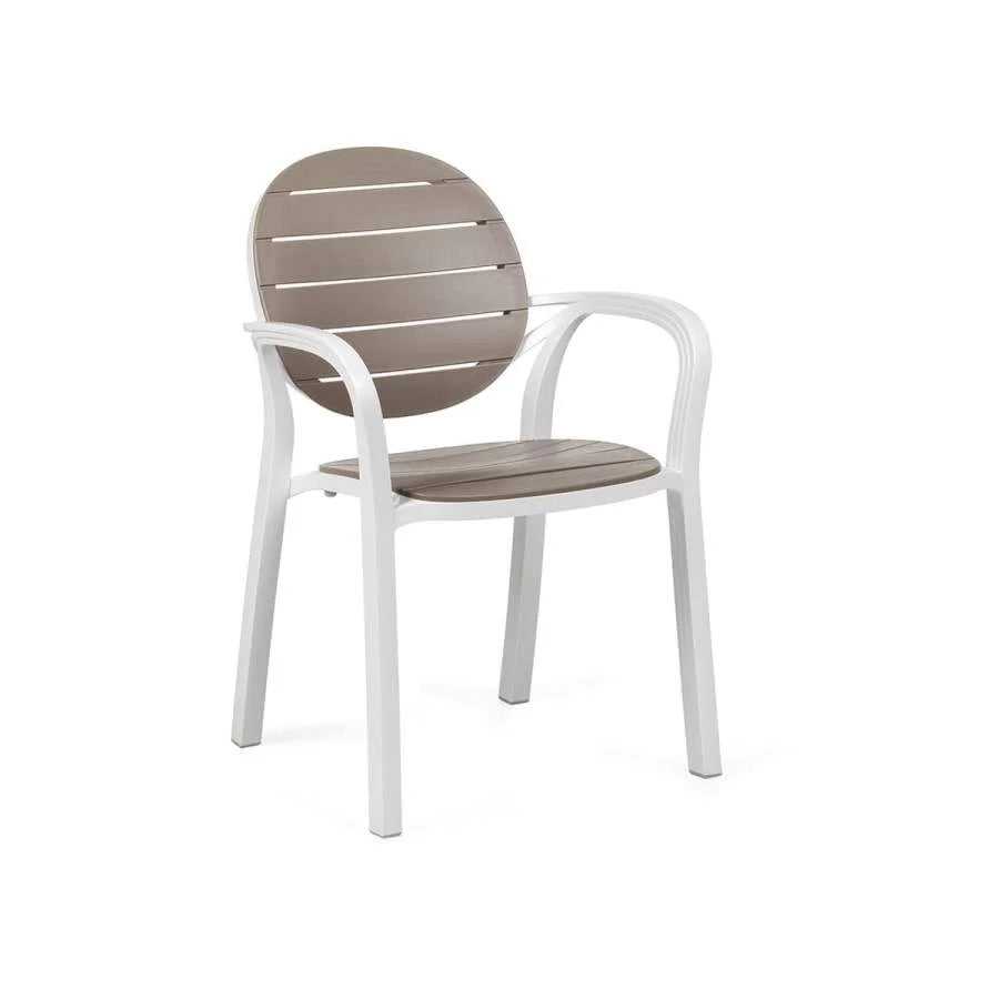Set de comedor Alloro con sillones Palma Nardi – Sillón Palma, blanco / topo
