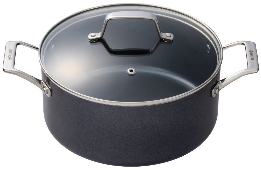 Olla cerámica Kyocera 24 cm con tapa de cristal