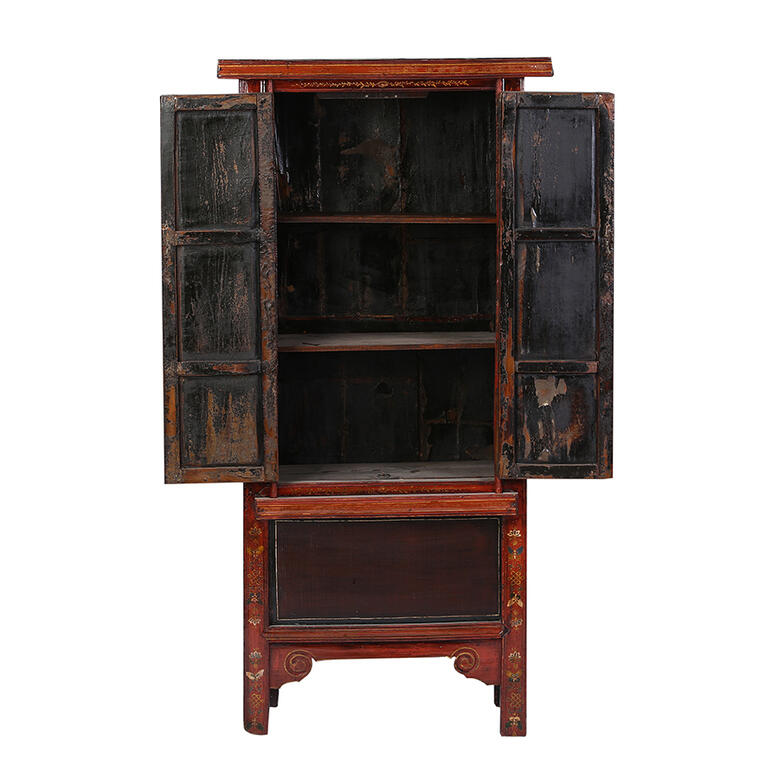 Armario antiguo multicolor de olmo con 2 puertas Taoling