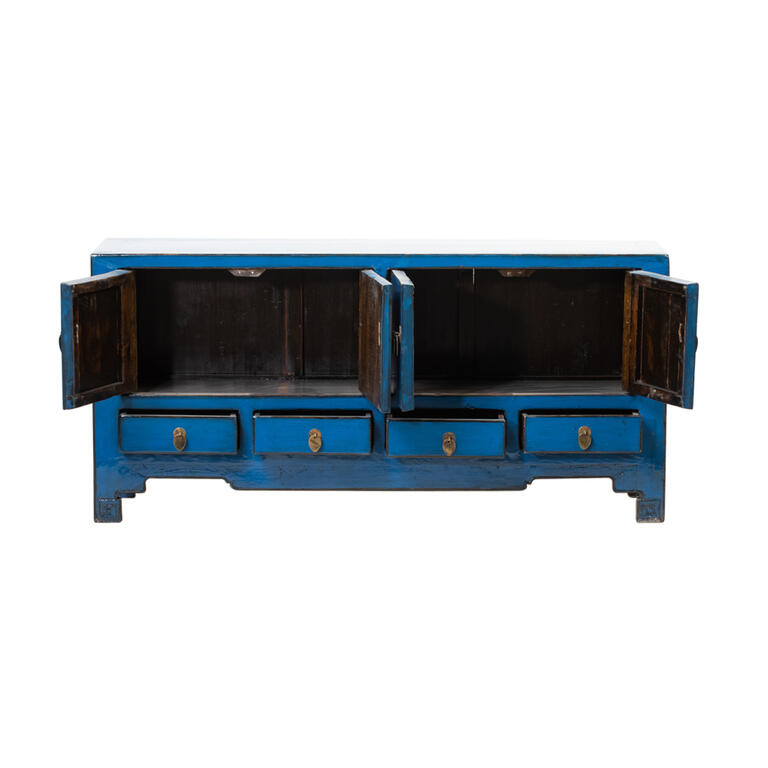 Piecero azul de olmo con 4 puertas y 4 cajones Acentor