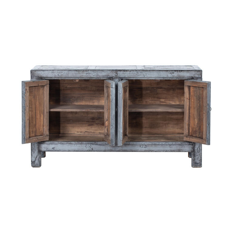 Cómoda antigua gris de olmo con 4 puertas Yansong