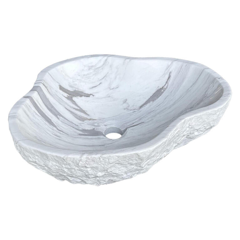 Lavabo irregular blanco de mármol Dolomita
