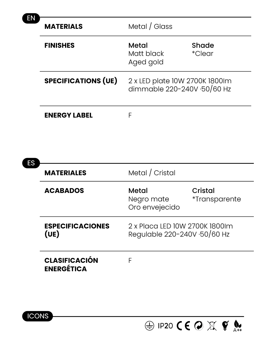 Lámpara Colgante Betty Doble - C1338/2