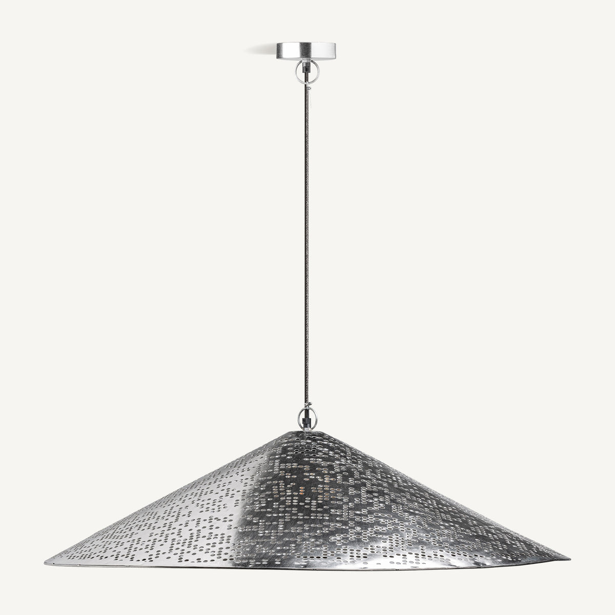 Lámpara colgante de acero plateado Escullos Ø120 cm