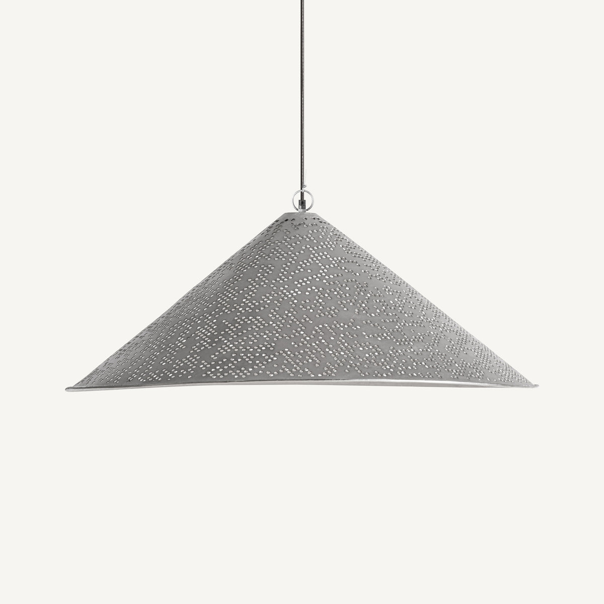 Lámpara colgante de acero plateado Escullos Ø90 cm