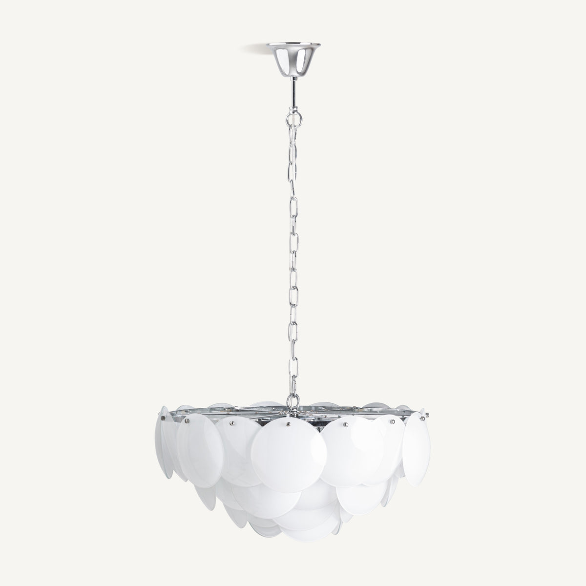 Lámpara colgante de cristal blanco Cantallops