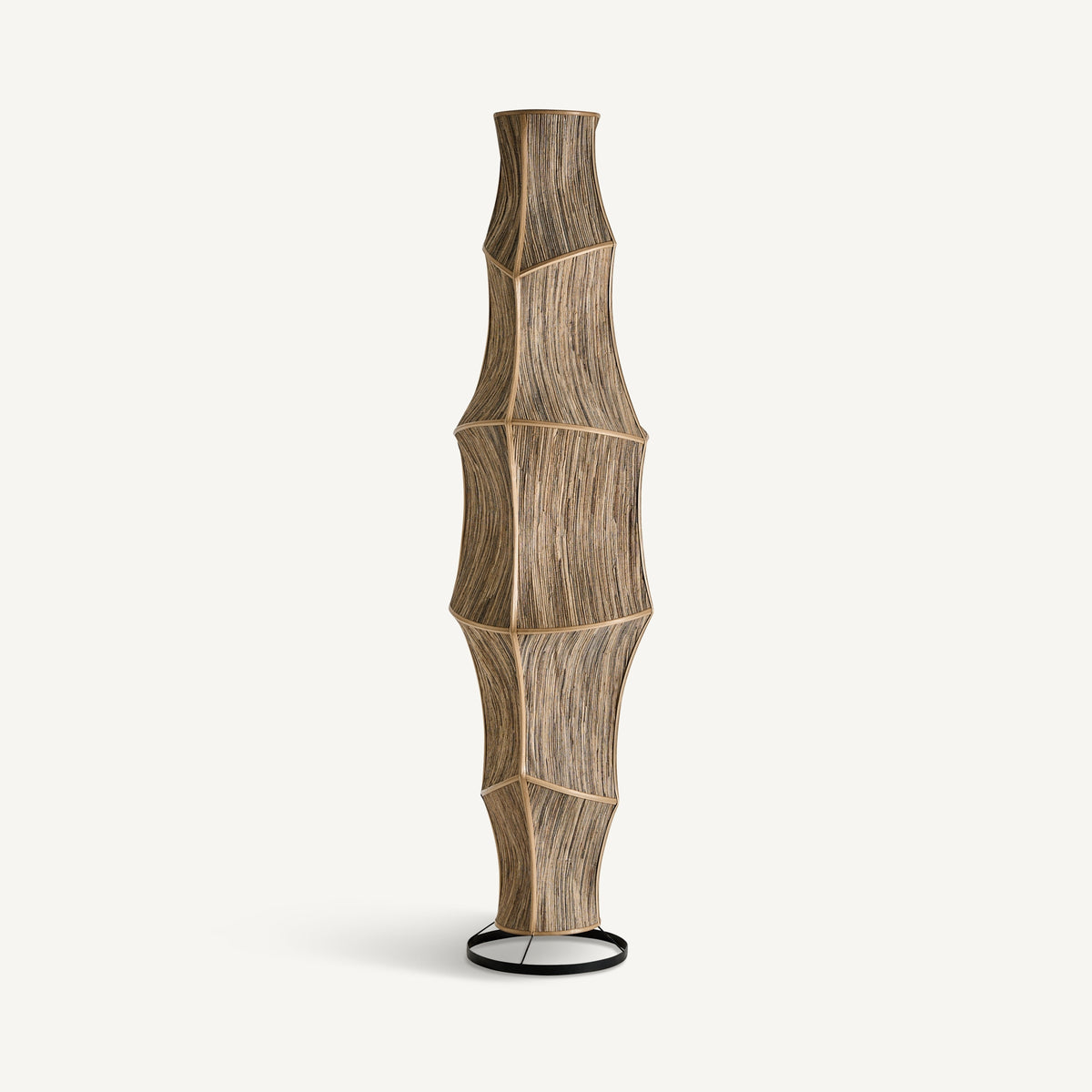 Lámpara de pie de fibra natural Bruñel beige