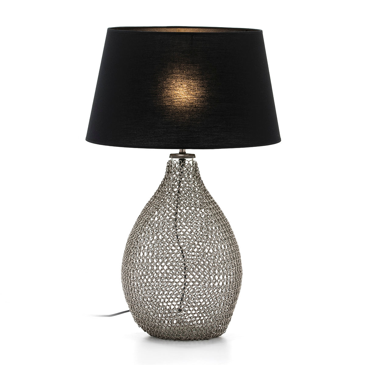 Lámpara de sobremesa de cristal y metal Capri