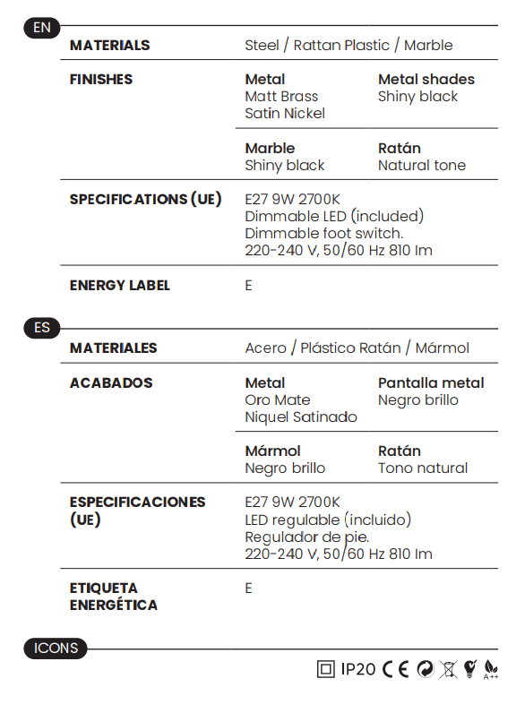 Lámpara de Suelo Aider - P1287