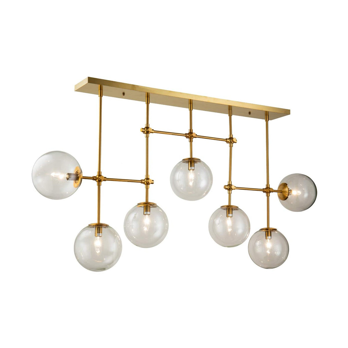 Lámpara colgante de metal dorado y cristal Espera