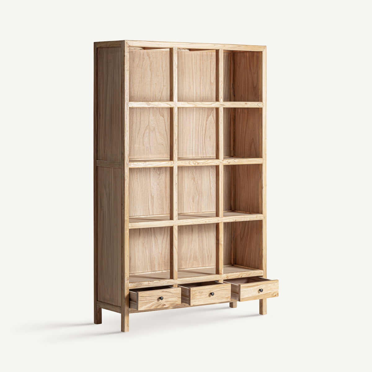 Librería modular de olmo reciclado Duna