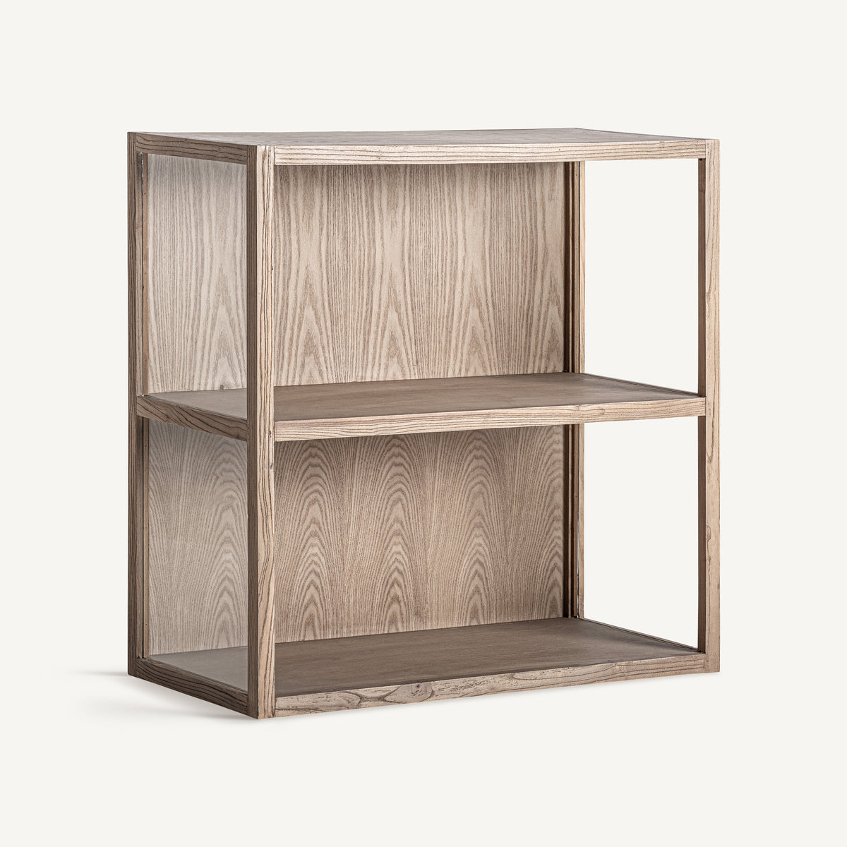 Librería modular de pino reciclado y cristal Madrépora