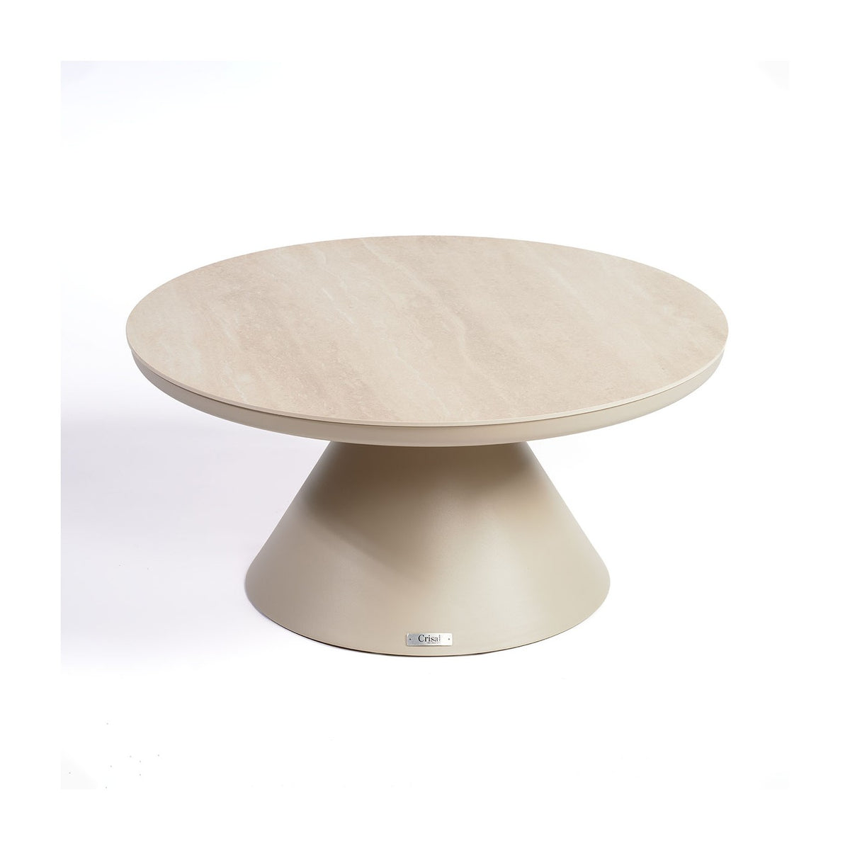 Mesa de centro redonda de porcelánico y aluminio 75 Zumaia