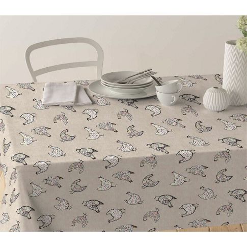 Mantel Antimanchas de Resina Chickens - #pino_y_jacaranda#