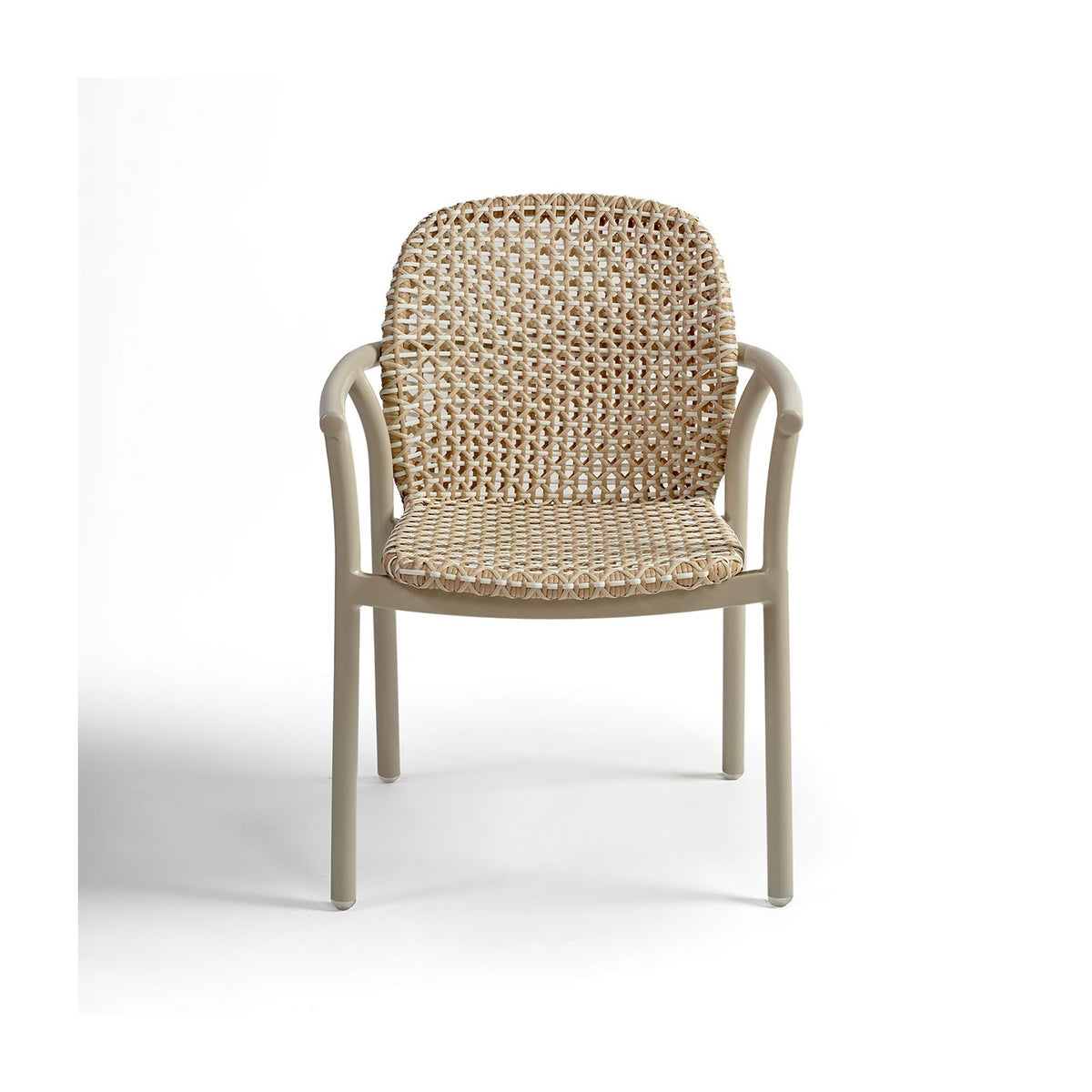Silla de comedor trenzada de aluminio y cuerda Lekeitio