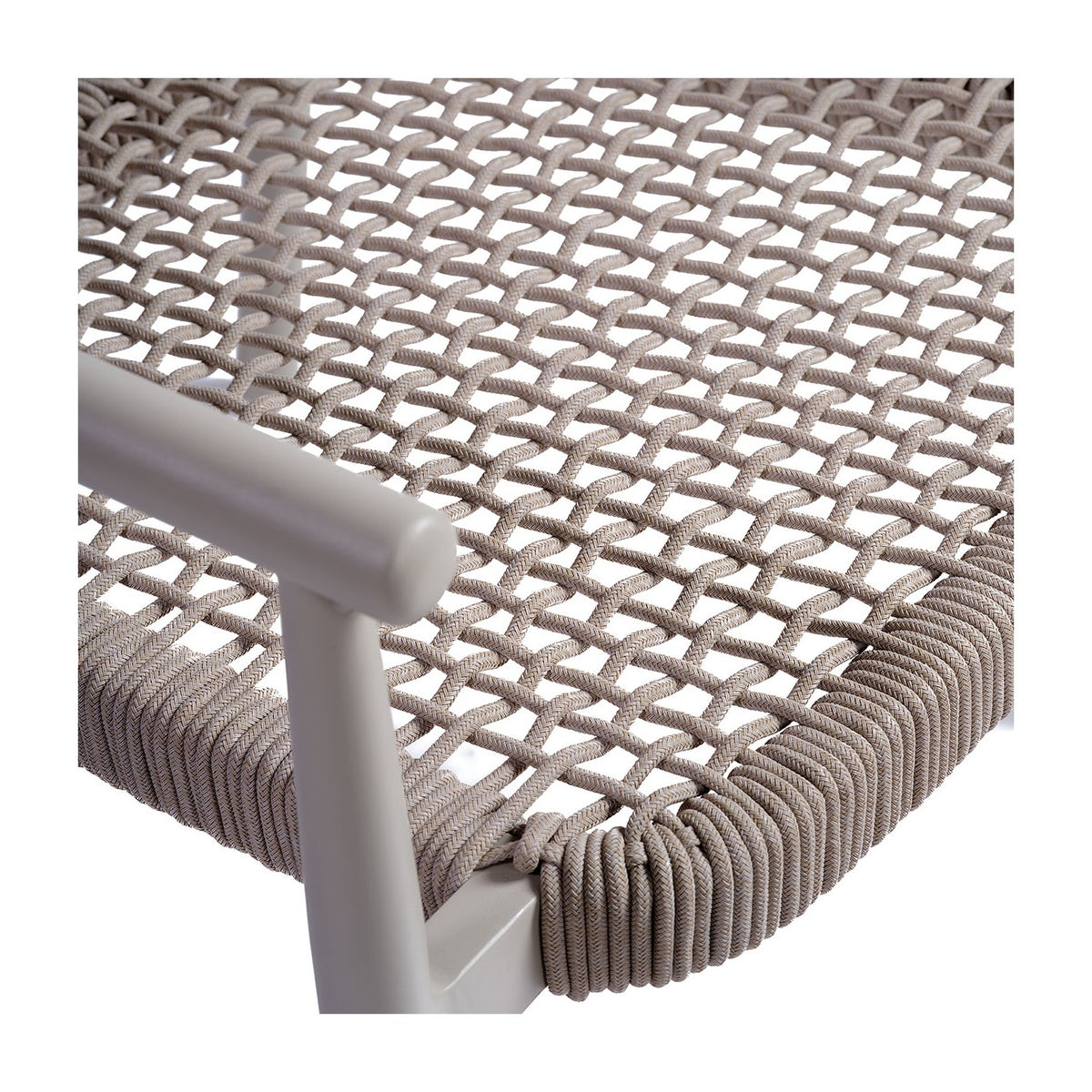 Sillón de comedor de exterior de aluminio y cuerda trenzada Hondarribia
