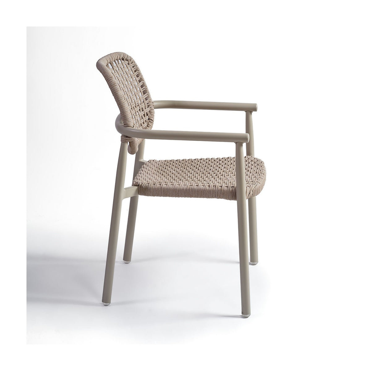 Silla de comedor de exterior de aluminio y cuerda trenzada Elantxobe