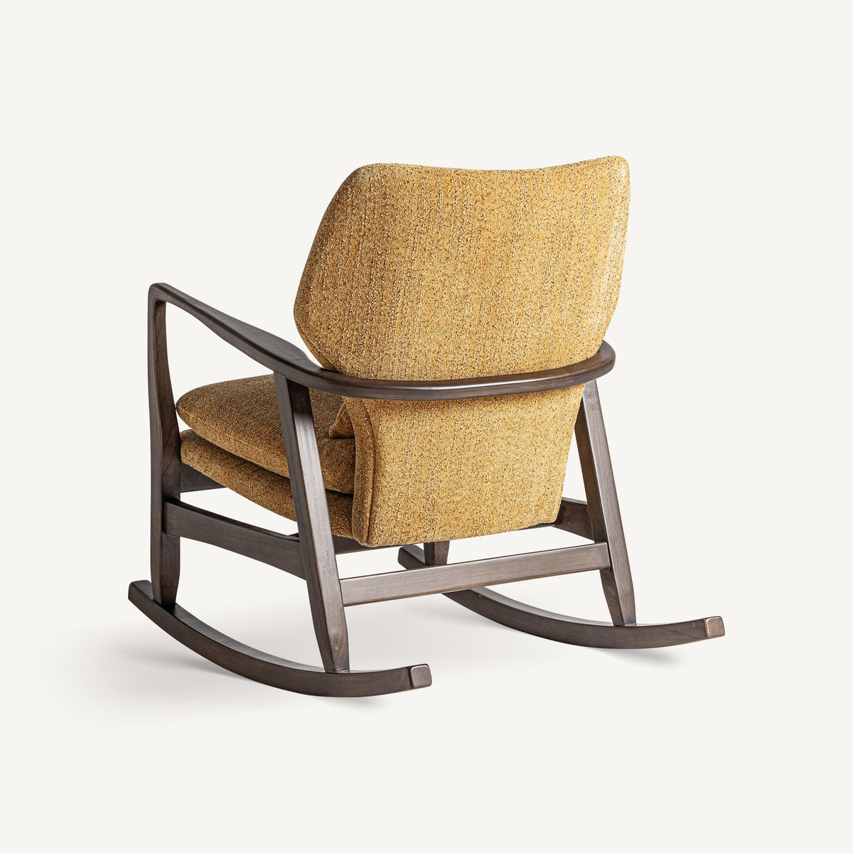 Mecedora de madera de fresno tapizada Olivo