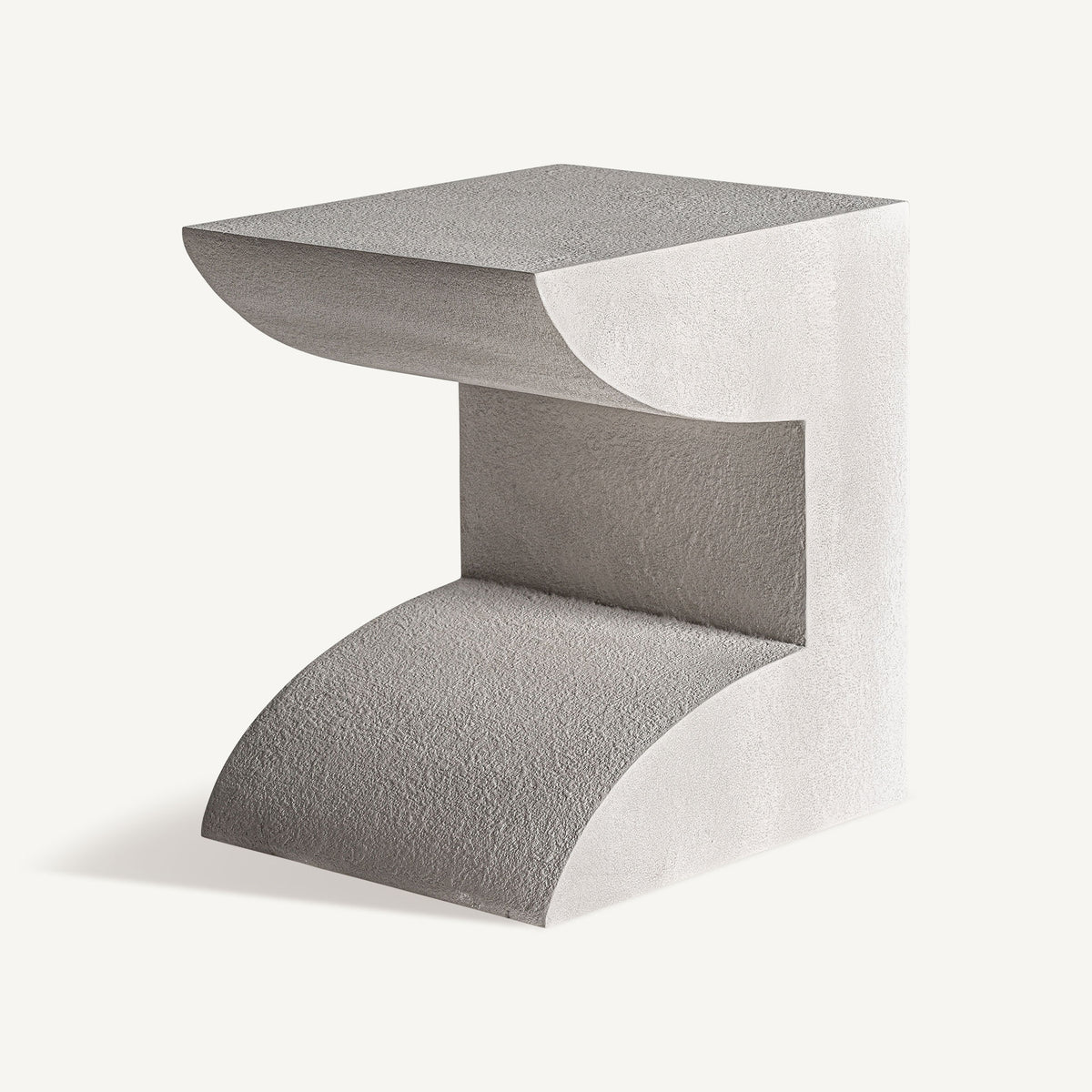 Mesa auxiliar de cemento blanco roto Annaba