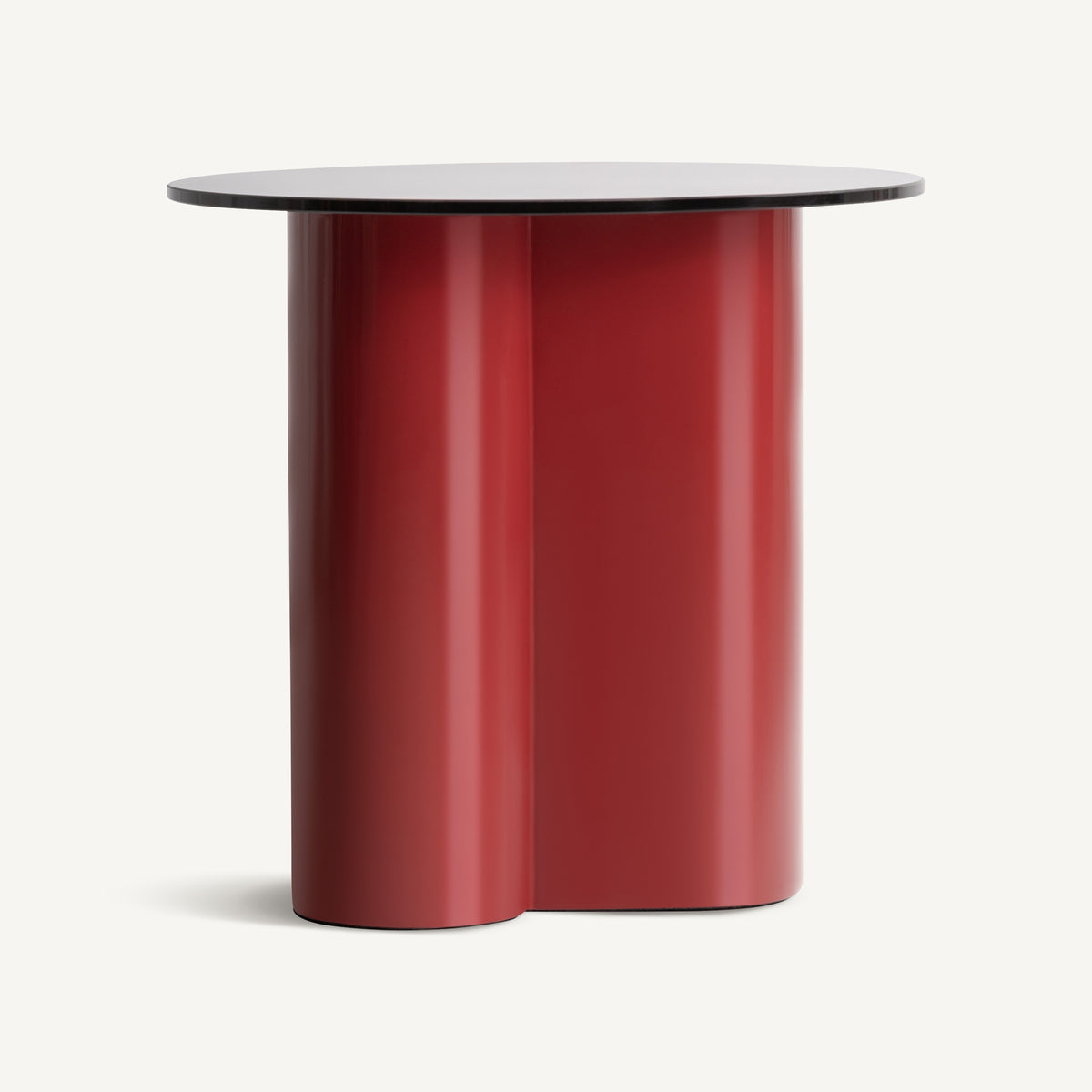 Mesa auxiliar de cristal negro y DM lacado Mazagón