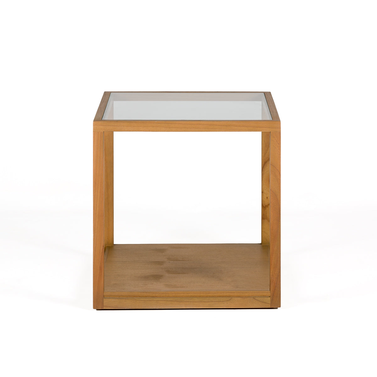 Mesa auxiliar de cristal y madera Piedade